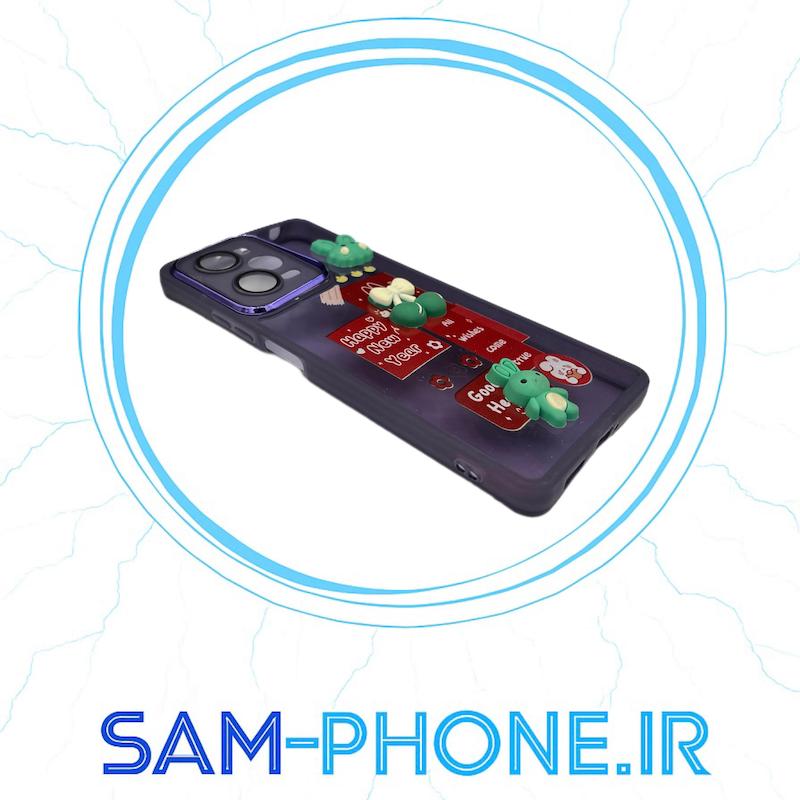 قاب گوشی Poco X5 Pro - Redmi Note 12 Pro 5G شیائومی اورجینال طرح خامه ای عروسکی سه بعدی سیلیکون TPU کپسولی بالشتی محافظ لنز دار کد 10936