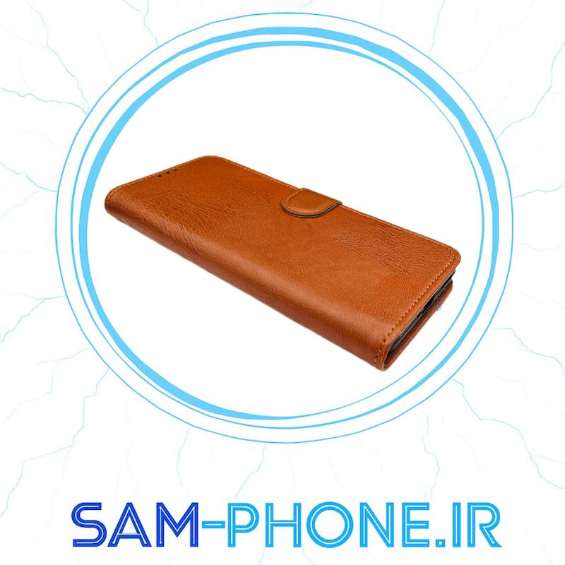 کیف گوشی Xiaomi Redmi Note 14 Pro 4G شیائومی مگنتی طرح چرم کتابی چرمی قهوه ای کد 10956