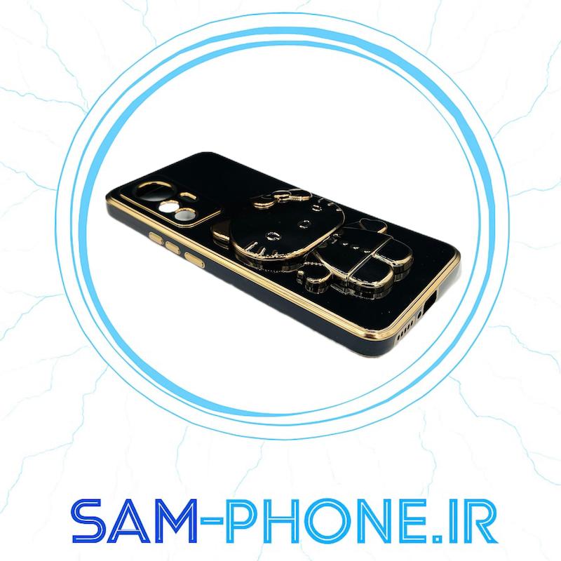 قاب گوشی Xiaomi 12T - Xiaomi 12T Pro - Redmi K50 Ultra شیائومی آینه کیتی طرح ژله ای مای کیس گلد لاین دور طلایی محافظ لنز دار رنگ مشکی کد 10461-کپی