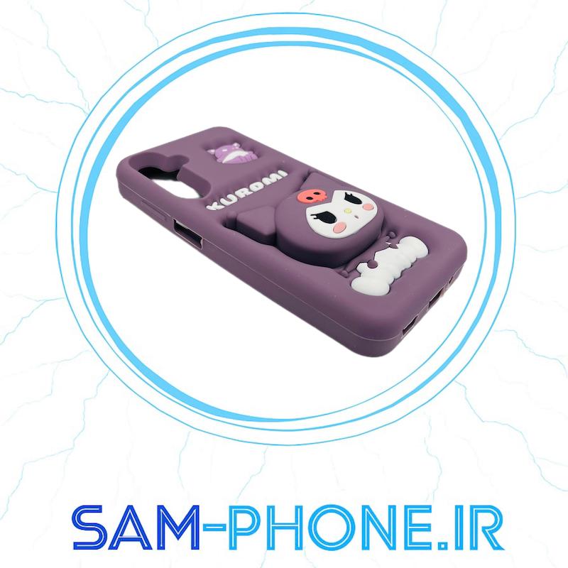 قاب گوشی Galaxy A16 سامسونگ سیلیکون پاک کنی اورجینال پاپ سوکت دار عروسکی طرح کرومی کد 10998