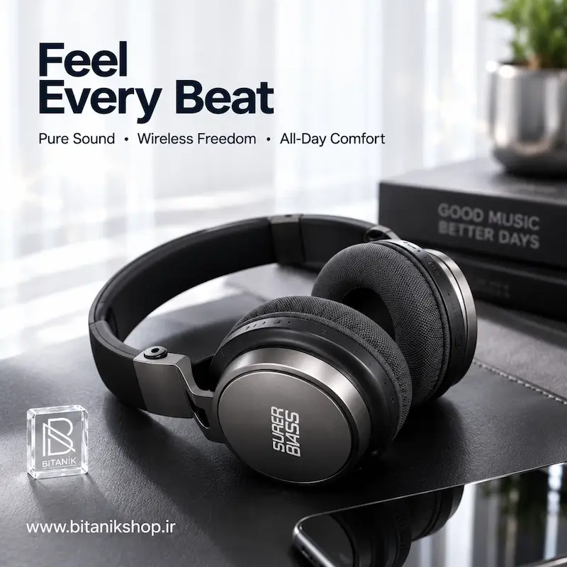 هدفون بلوتوثی انکر مدل STEREO C2 با قابلیت نویز کنسلینگ و کاپ چرمی های کپی کد 11028