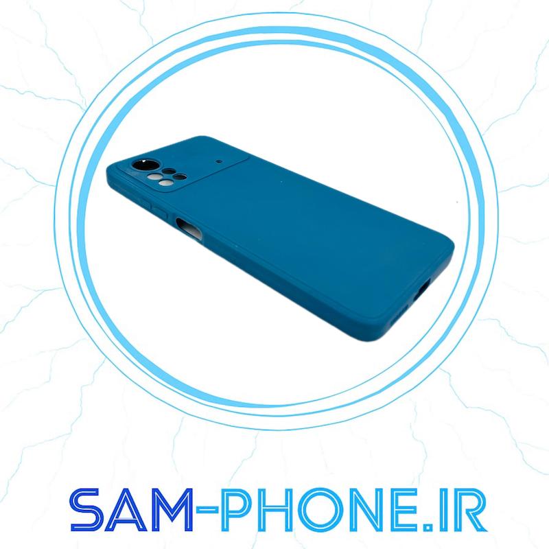 قاب گوشی Poco M4 Pro 4G شیائومی سیلیکونی های کپی زیربسته محافظ لنز دار آبی کد 11042