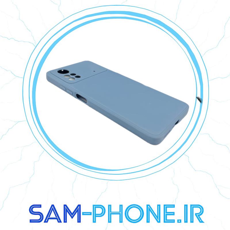 قاب گوشی Poco M4 Pro 4G شیائومی سیلیکونی های کپی زیربسته محافظ لنز دار آبی کد 11043