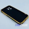 قاب گوشی Iphone 11 pro آیفون طرح ژله ای مای کیس گلد لاین دور طلایی محافظ لنز شیشه ای داخل مخمل رنگ مشکی