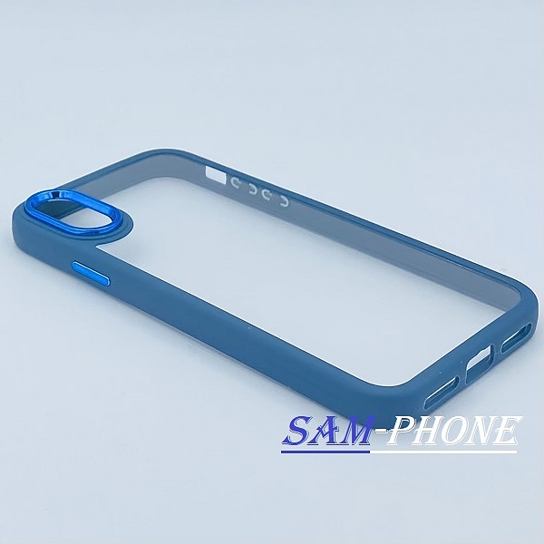 قاب گوشی Iphone X - iPhone XS آیفون اورجینال متال NEW SKIN طرح پشت شیشه ای شفاف دور سیلیکونی سرمه ای کد 15