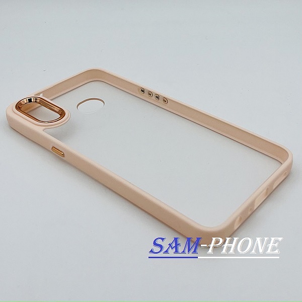 قاب گوشی Galaxy A10S سامسونگ اورجینال متال NEW SKIN طرح پشت شیشه ای شفاف دور سیلیکونی کالباسی کد 31