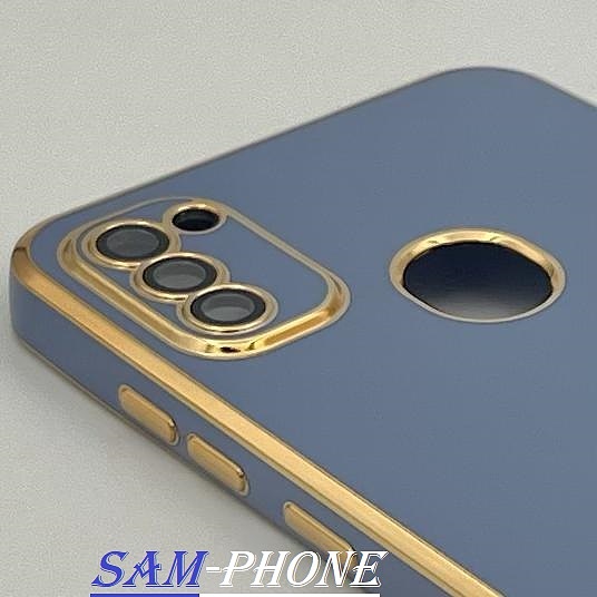 قاب گوشی Galaxy A11 سامسونگ طرح ژله ای مای کیس گلد لاین دور طلایی محافظ لنز شیشه ای رنگ طوسی سربی کد 31