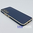 قاب گوشی Galaxy A54 5G سامسونگ طرح ژله ای مای کیس گلد لاین دور طلایی محافظ لنز شیشه ای رنگ طوسی سربی کد 29