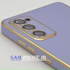 قاب گوشی Galaxy S20 FE سامسونگ طرح ژله ای مای کیس گلد لاین دور طلایی محافظ لنز شیشه ای رنگ طوسی کد 69