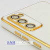 قاب گوشی Galaxy S20 FE سامسونگ طرح ژله ای مای کیس گلد لاین دور طلایی محافظ لنز شیشه ای رنگ سفید کد 71