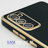 قاب گوشی Galaxy S20 FE سامسونگ طرح ژله ای مای کیس گلد لاین دور طلایی محافظ لنز شیشه ای رنگ مشکی کد 72
