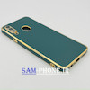 قاب گوشی Galaxy A20S سامسونگ طرح ژله ای مای کیس گلد لاین دور طلایی محافظ لنز شیشه ای رنگ سبز تیره کد 46