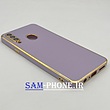 قاب گوشی Galaxy A20S سامسونگ طرح ژله ای مای کیس گلد لاین دور طلایی محافظ لنز شیشه ای رنگ بنفش کد 48