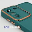 قاب گوشی Galaxy S21 FE سامسونگ سیلیکونی راک متال کیس محافظ لنزدار سبز کد 104