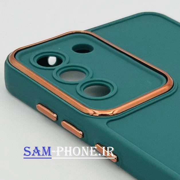 قاب گوشی Galaxy S21 FE سامسونگ سیلیکونی راک متال کیس محافظ لنزدار سبز کد 104