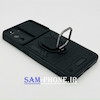 قاب گوشی Galaxy S21 FE سامسونگ طرح ضد ضربه بتمن فول ژله ای هولدر دار محافظ لنز دار کشویی پنجره ای مشکی کد 112