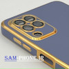 قاب گوشی Galaxy A22 4G - Galaxy M32 4G سامسونگ طرح ژله ای مای کیس گلد لاین دور طلایی محافظ لنز شیشه ای رنگ طوسی کد 133