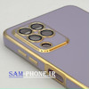 قاب گوشی Galaxy A22 4G - Galaxy M32 4G سامسونگ طرح ژله ای مای کیس گلد لاین دور طلایی محافظ لنز شیشه ای رنگ بنفش کد 134