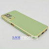 قاب گوشی Galaxy A22 4G - Galaxy M32 4G سامسونگ طرح ژله ای مای کیس گلد لاین دور طلایی محافظ لنز شیشه ای رنگ سبز پسته ای کد 138