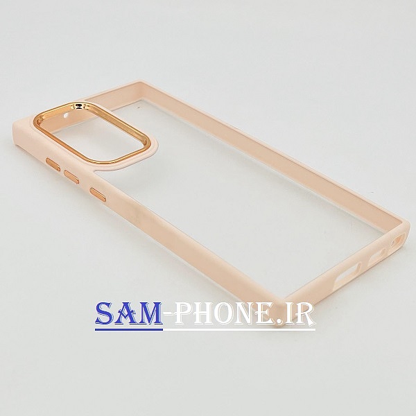 قاب گوشی Galaxy S22 Ultra سامسونگ اورجینال متال NEW SKIN طرح پشت شیشه ای شفاف دور سیلیکونی کالباسی کد 36