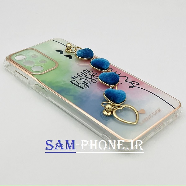 قاب گوشی Galaxy A23 4g سامسونگ طرح لاکچری دستبندی آویزدار زنجیری قلبی محافظ لنز دار کد 172
