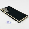 قاب گوشی Galaxy S23 Ultra سامسونگ طرح ژله ای مای کیس گلد لاین دور طلایی محافظ لنز شیشه ای رنگ مشکی کد 6