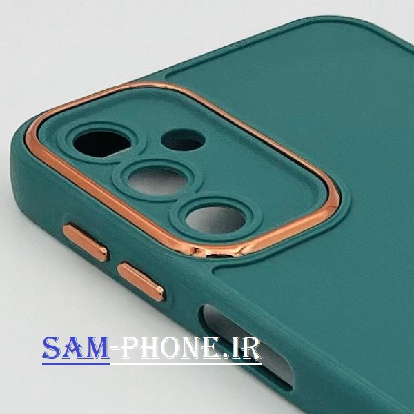 قاب گوشی Galaxy A24 سامسونگ سیلیکونی راک متال کیس محافظ لنزدار سبز کد 44