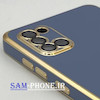 قاب گوشی Galaxy A31 سامسونگ طرح ژله ای مای کیس گلد لاین دور طلایی محافظ لنز شیشه ای رنگ طوسی کد 52