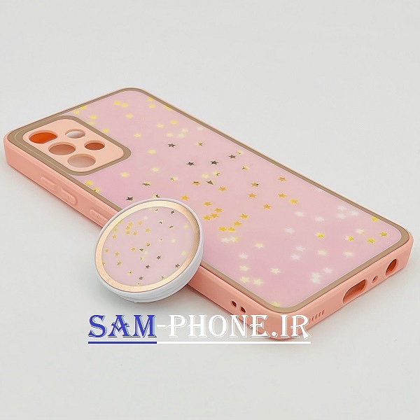 قاب گوشی Galaxy A32 4G سامسونگ اورجینال طرح دار مای کیس گلد لاین دور طلایی محافظ لنز دار پاپ سوکت دار کد 78