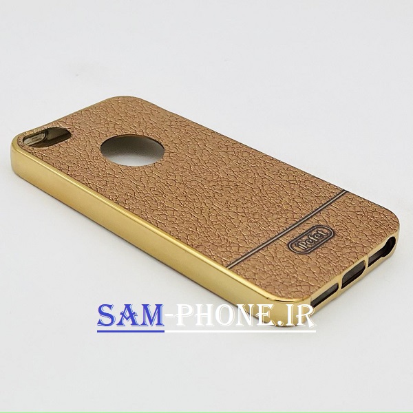 قاب گوشی iPhone 5 - iPhone 5S - iPhone SE آیفون طرح ژله ای مای کیس گلد لاین دور طلایی طرح چرمی کد 1