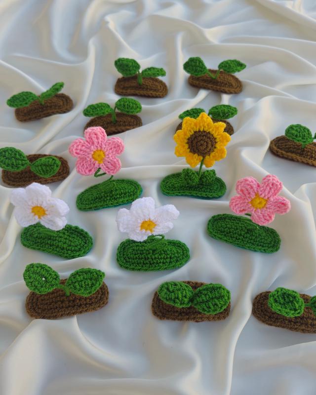 گیره مو جوانه بافتنی 🌱