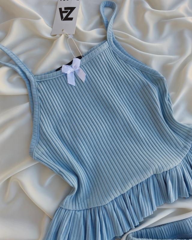 ست تاپ و شلوارک چین دار A80🌸