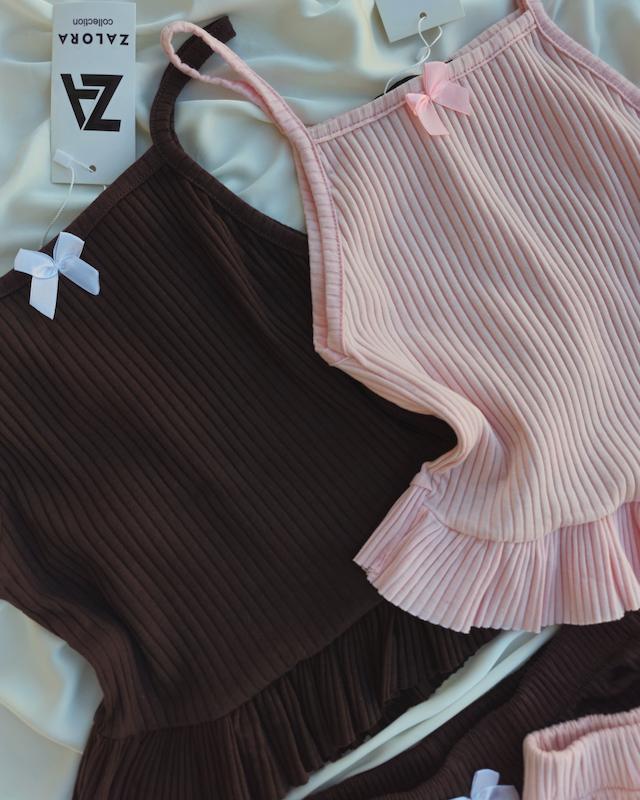 ست تاپ و شلوارک چین دار A80🌸