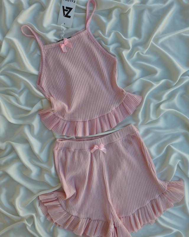 ست تاپ و شلوارک چین دار A80🌸