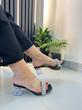 صندل لقمه طلقی پاشنه ۵ شیشه ای 