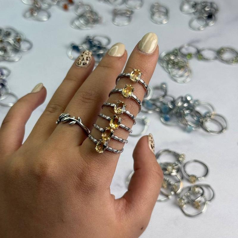 انگشتر نقره سیترین