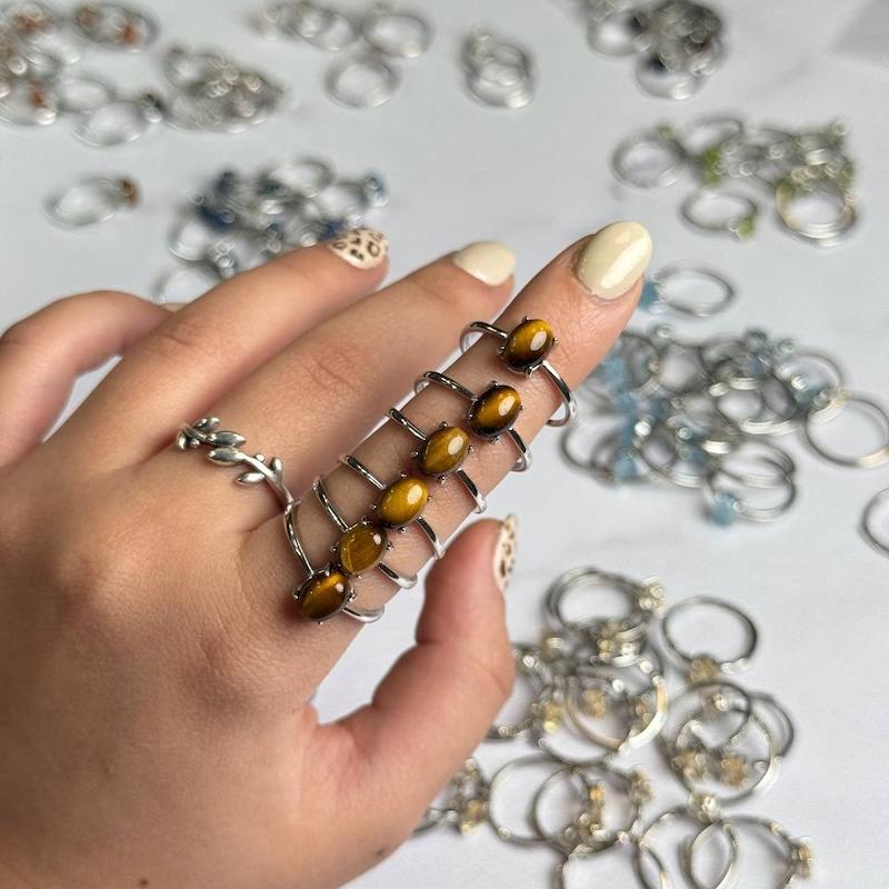 انگشتر نقره چشم ببر