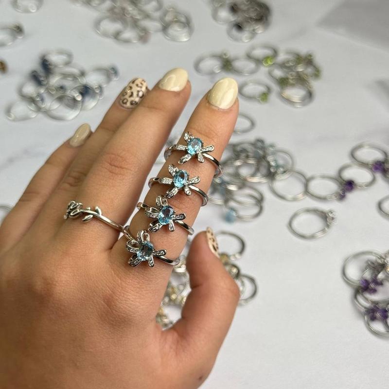 انگشتر نقره توپاز