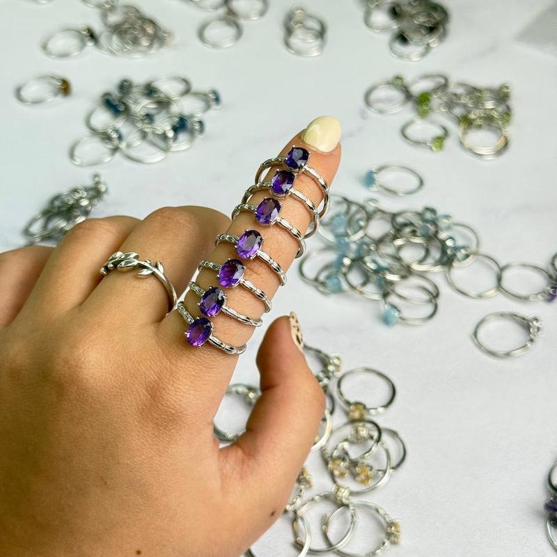 انگشتر نقره آمیتیست