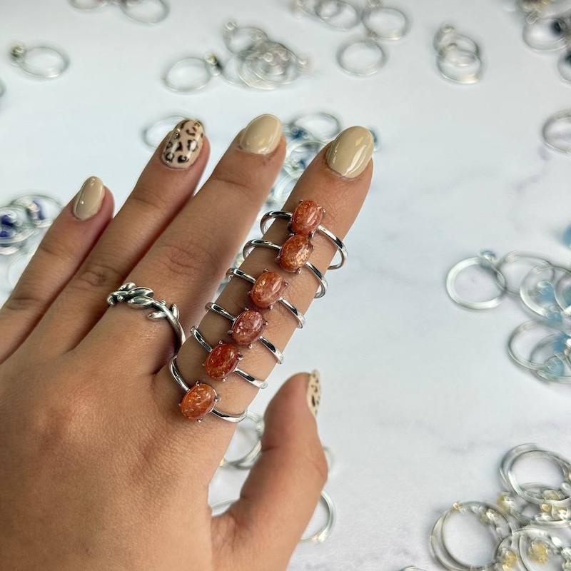 انگشتر نقره سان استون (سنگ خورشید)