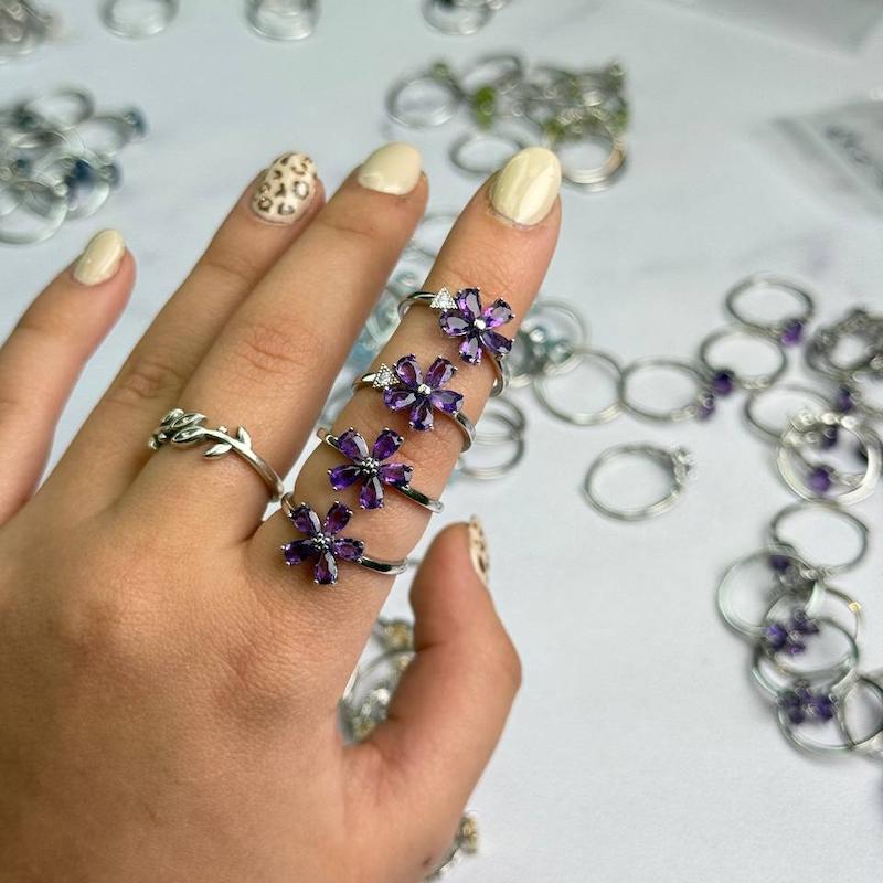 انگشتر نقره آمیتیست