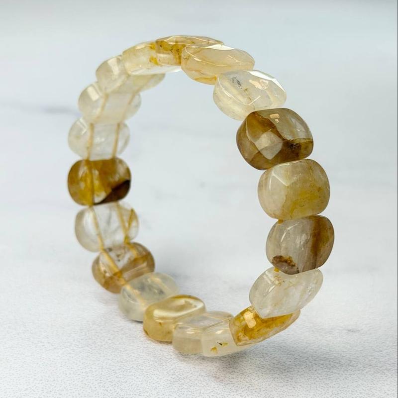 دستبند تراش پهن کوارتز رگه دار