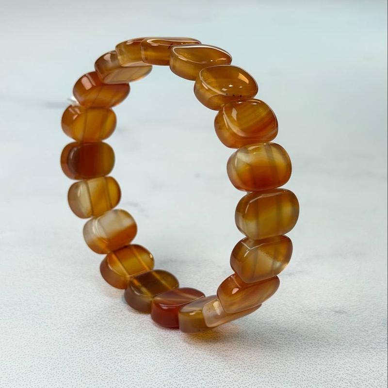 دستبند پهن عقیق کارنلین