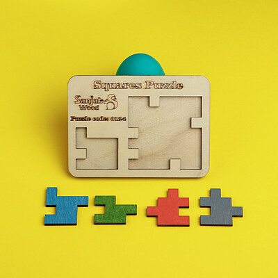 پازل سنجاب وود مدل Squares Puzzle کد 0124