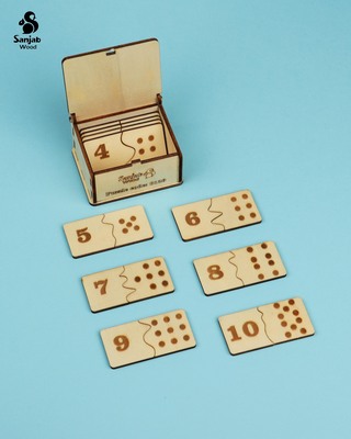 پازل سنجاب وود مدل Dominoes number Puzzle کد 0129