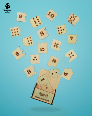 پازل سنجاب وود مدل Dominoes number Puzzle کد 0129