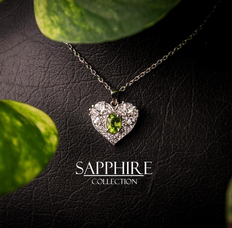 گردنبند زبرجد قلبی