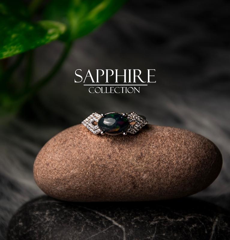 انگشتر اوپال مشکی