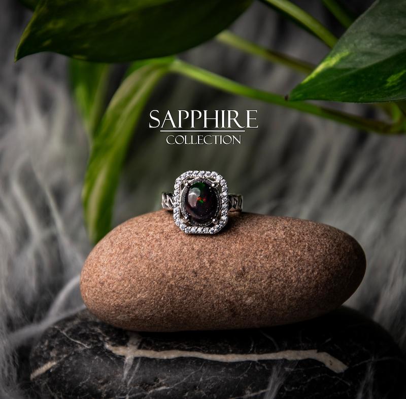 انگشتر اوپال مشکی