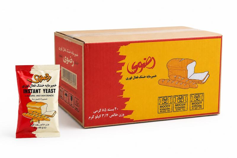 خمیرمایه خشک فوری رضوی ساشه ۸۵ گرمی (کارتن ۴۰ عددی)